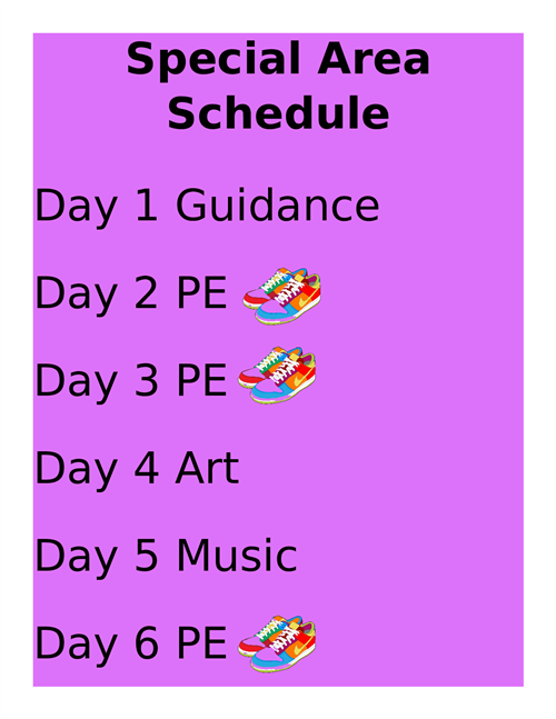 Special Area Schedule